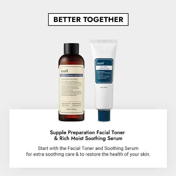 DearKlairs Supple Preparation Toner swirl texture highlights lightweight moisture boost