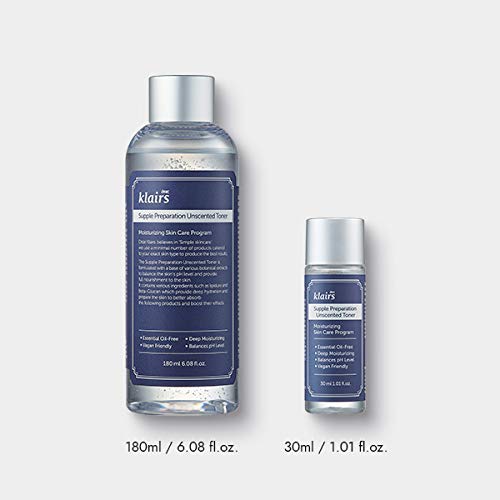 DearKlairs toner close-up highlights fragrance-free formula for sensitive skin