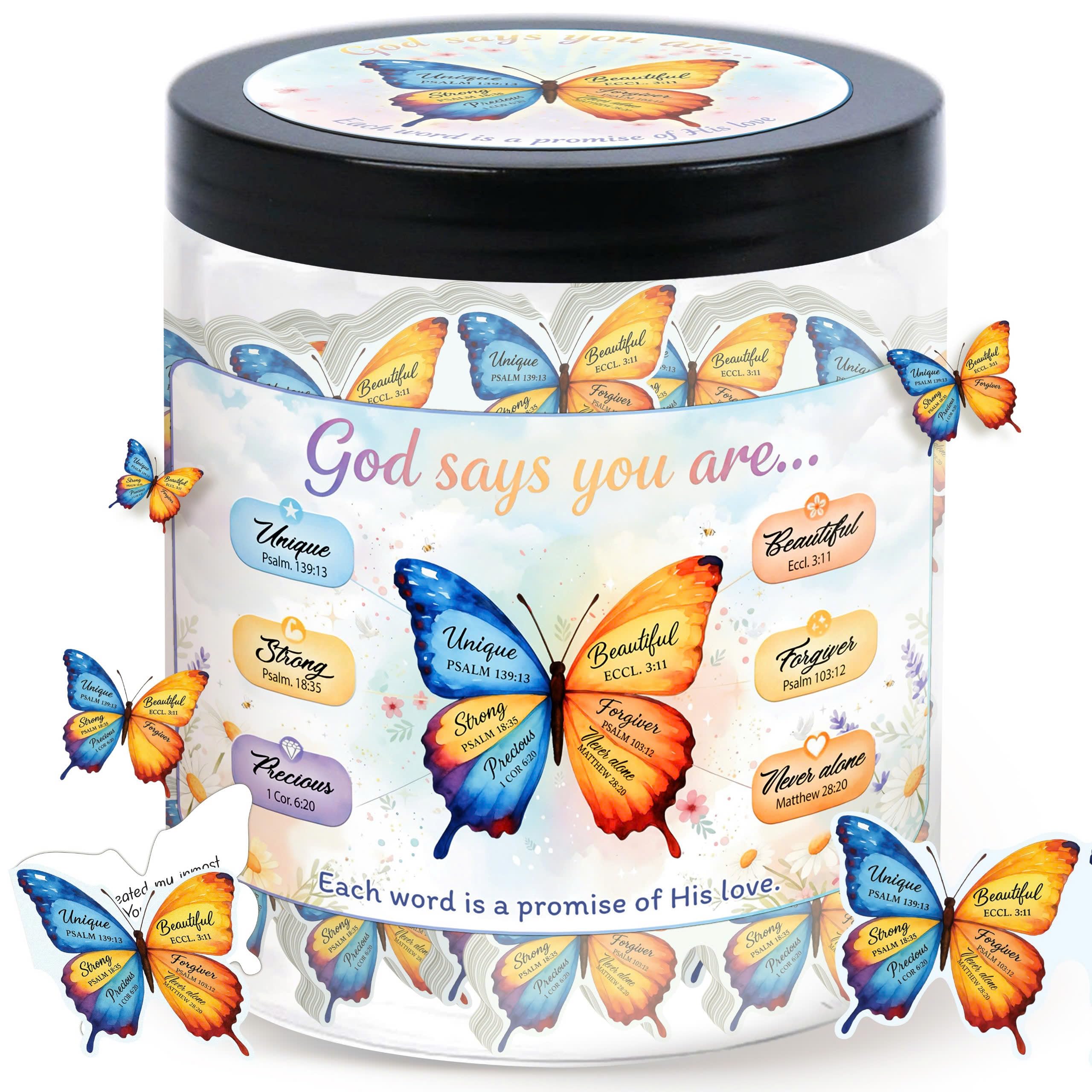DEARMINE Positive Butterfly Jar cover shows uplifting design for meaningful gifting.