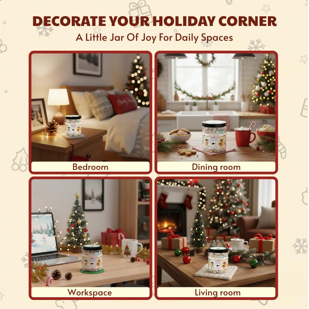 DEARMINE Christmas decor desk shot, adds cozy seasonal vibe to home or office.