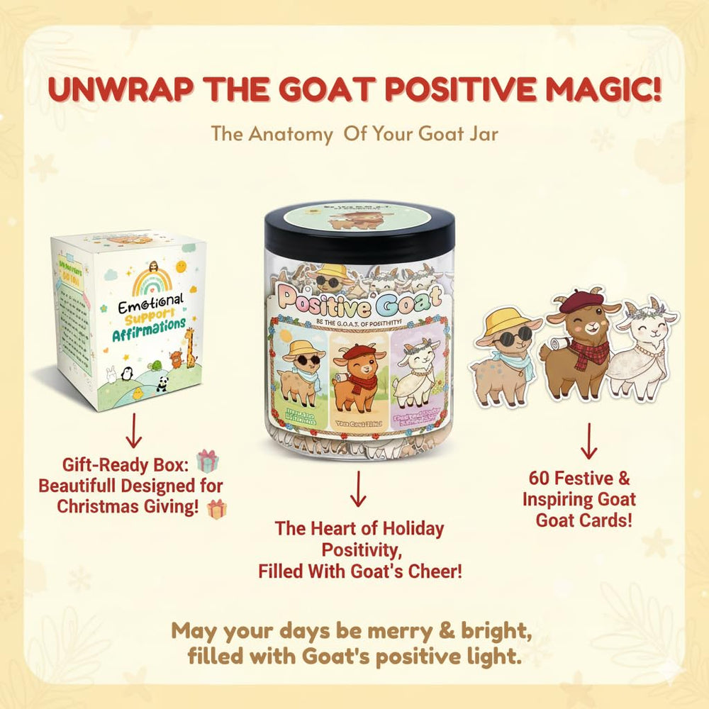 DEARMINE Goat jar standing display demonstrates durable, reusable packaging for year-round use.