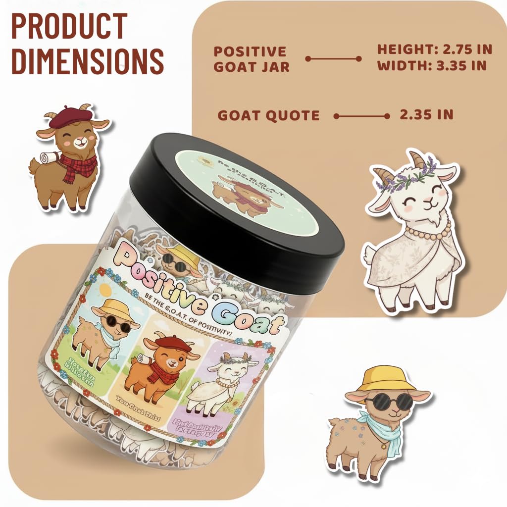 DEARMINE Positive Goat Jar inside view features cards ready for daily inspiration.