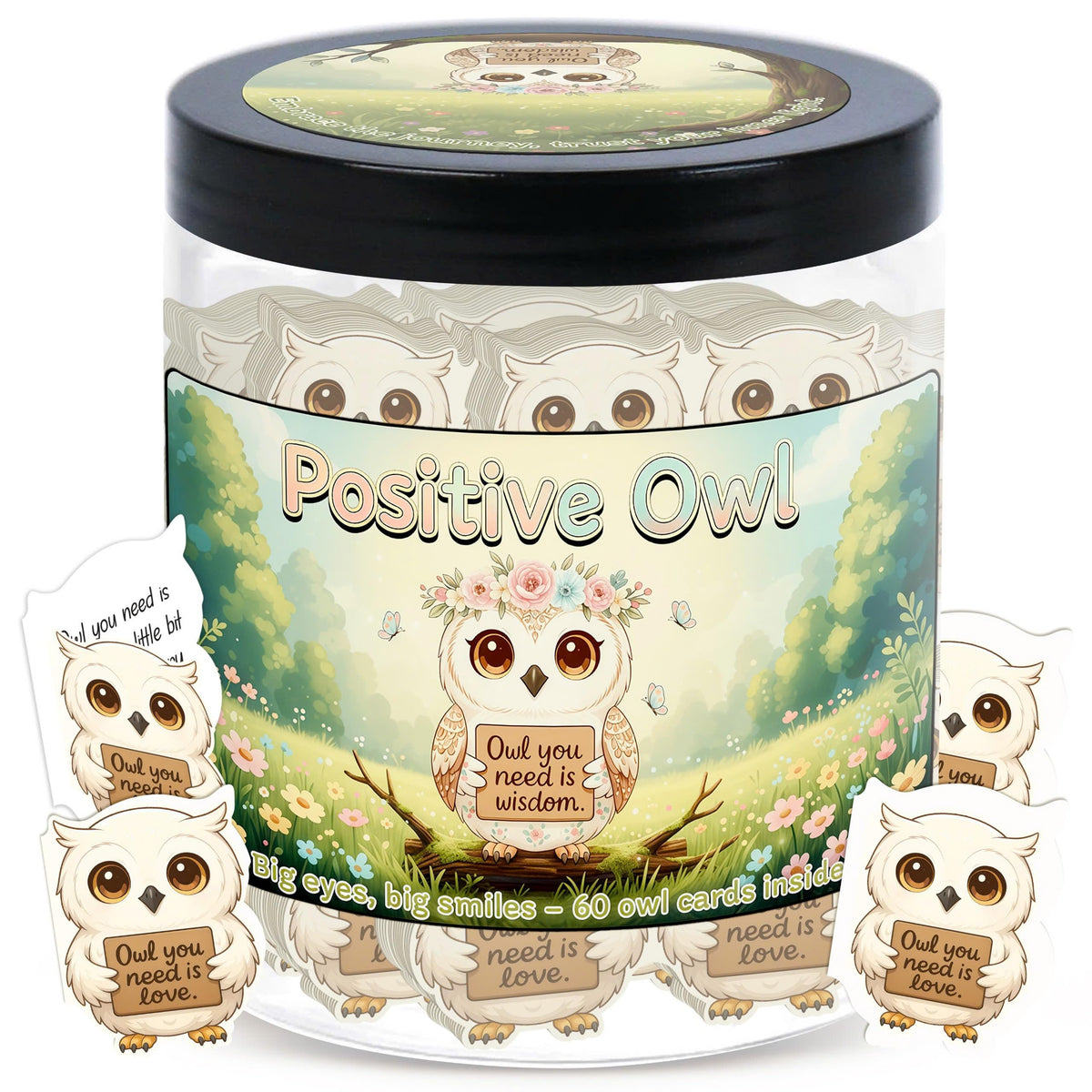 DEARMINE Positive Owl Jar with the owl design for daily encouragement in home or office