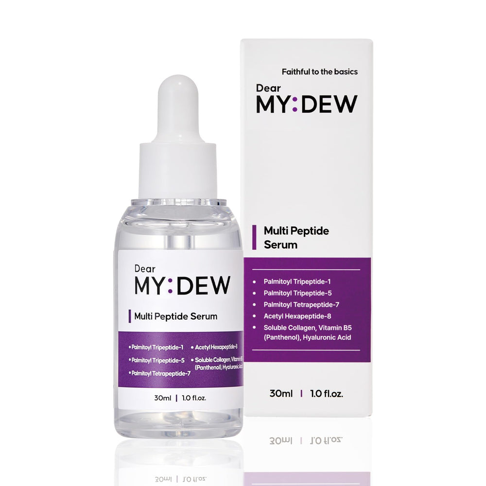 DearMYDEW serum bottle showcases premium anti aging formula for smoother skin