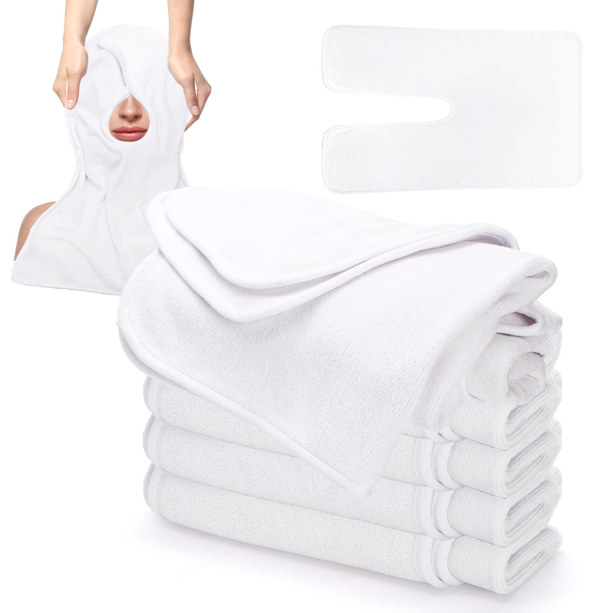 DEAYOU 6-pack facial towels offering large coverage for broad facial treatments
