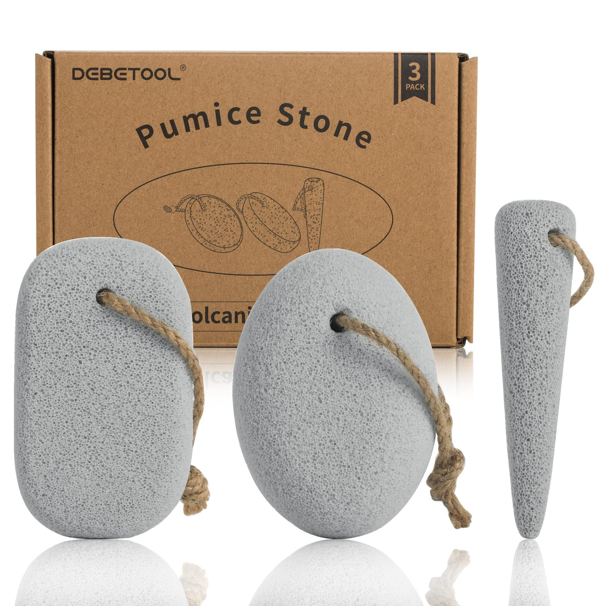 DEBETOOL foot pumice round shape for heels delivers gentle exfoliation and smoother skin.