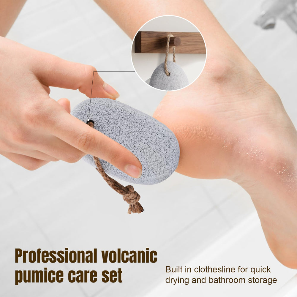 DEBITOOL foot pumice travel box packaging keeps stones protected on trips.