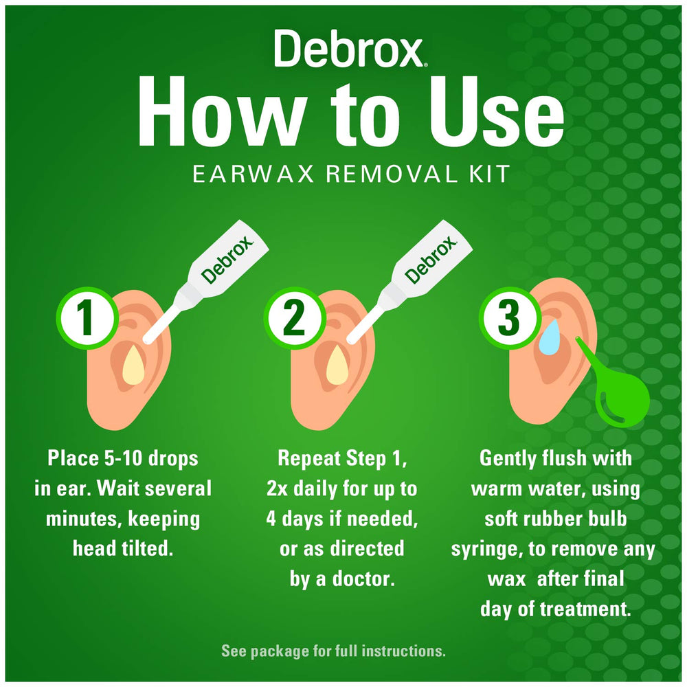 Debrox rinsing demonstration showing safe flush to remove earwax