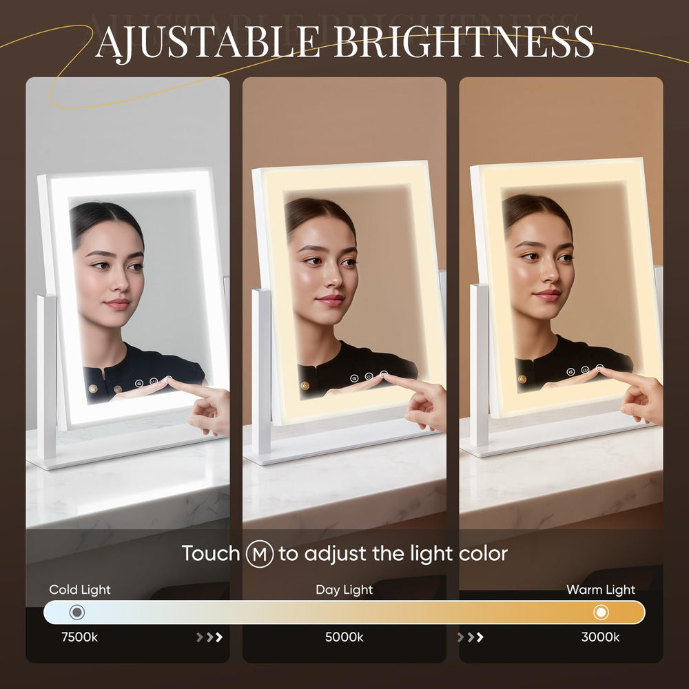 DECADENCE Makeup Mirror smart touch control panel for easy lighting adjustments