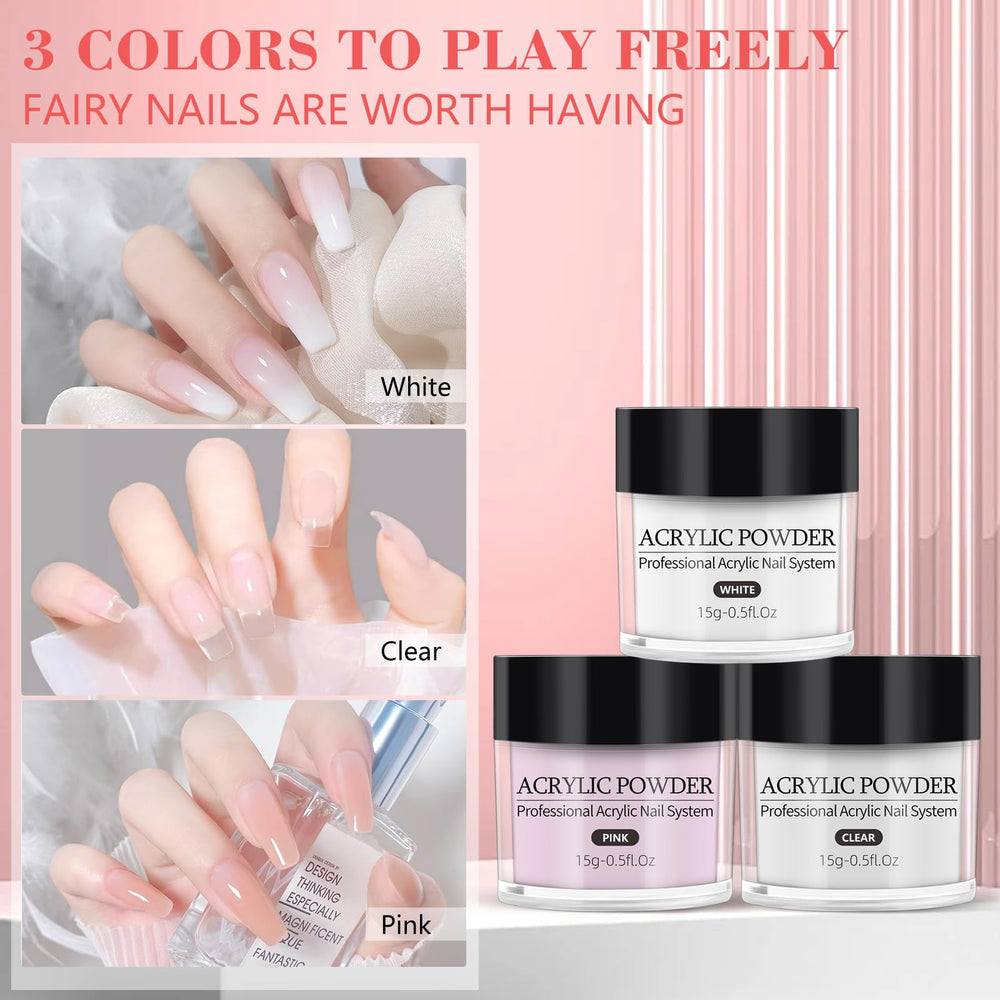 Deciniee Acrylic Powder White for clean, crisp finishes
