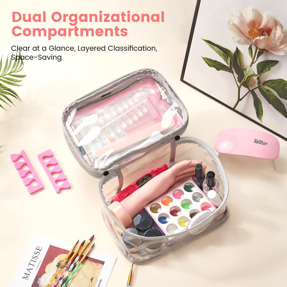 Deciniee glass dappen dish and accessories ready for precise nail work