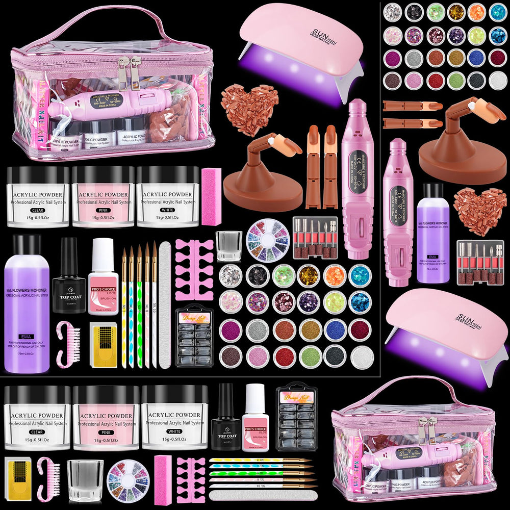 Deciniee nail kit contents spread for versatile beginner nail art ideas