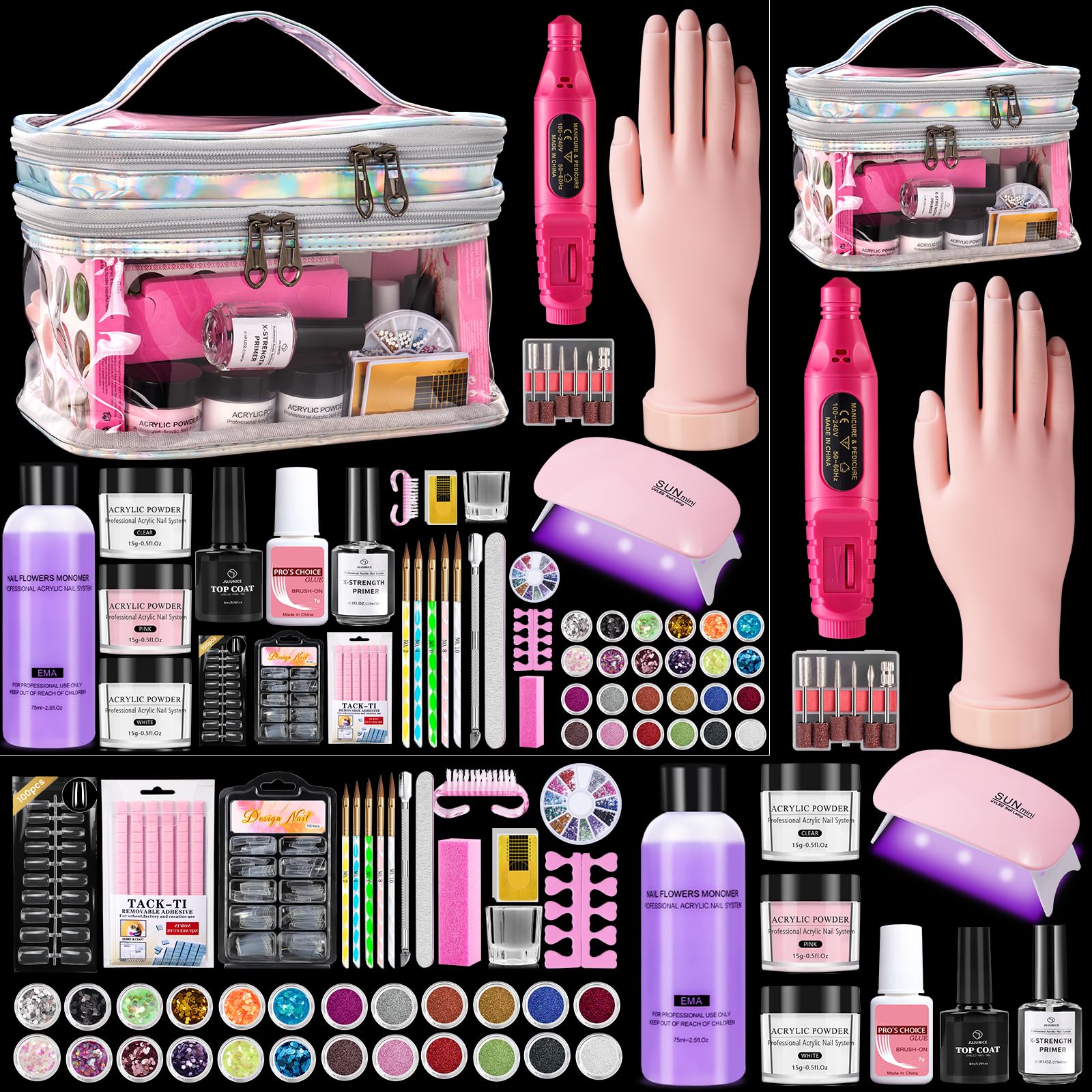 Deciniee nail kit overview with glitter colors for versatile DIY nail art at home