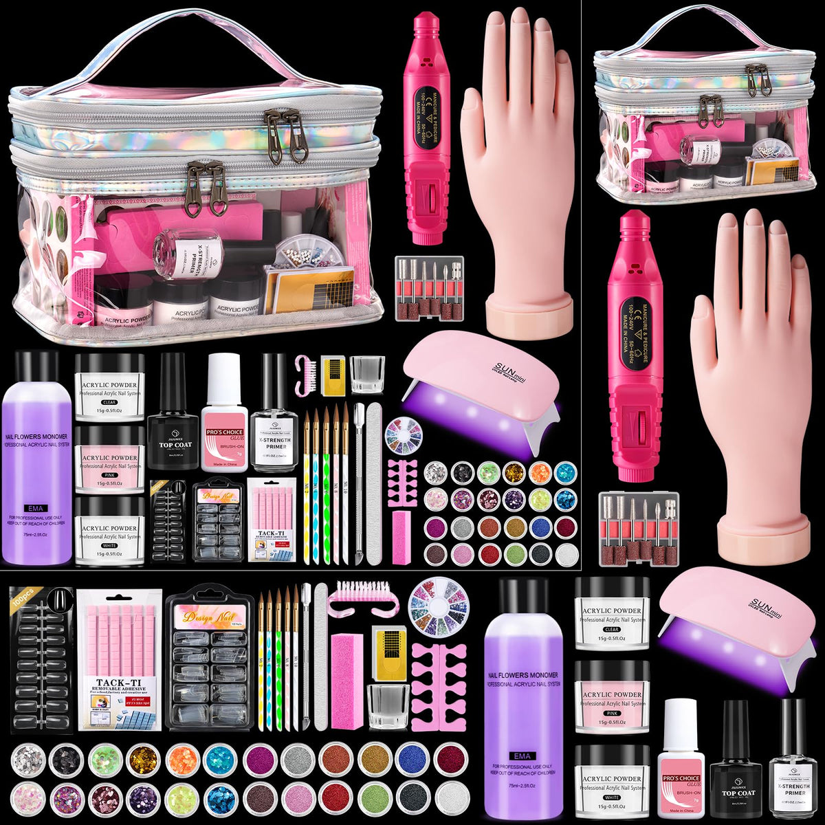 Deciniee nail kit overview with glitter colors for versatile DIY nail art at home