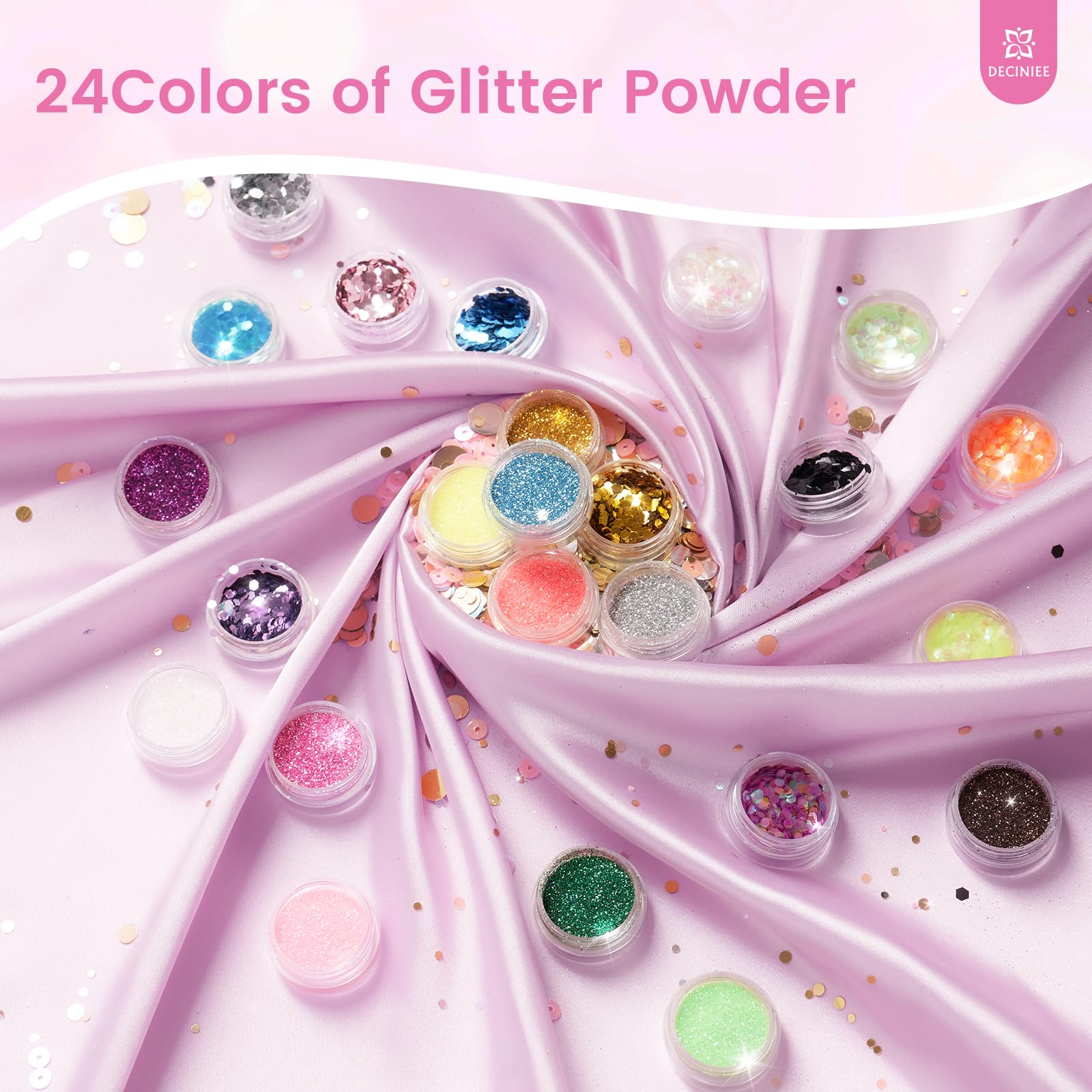 Deciniee transparent makeup bag keeps glitter powders organized and portable