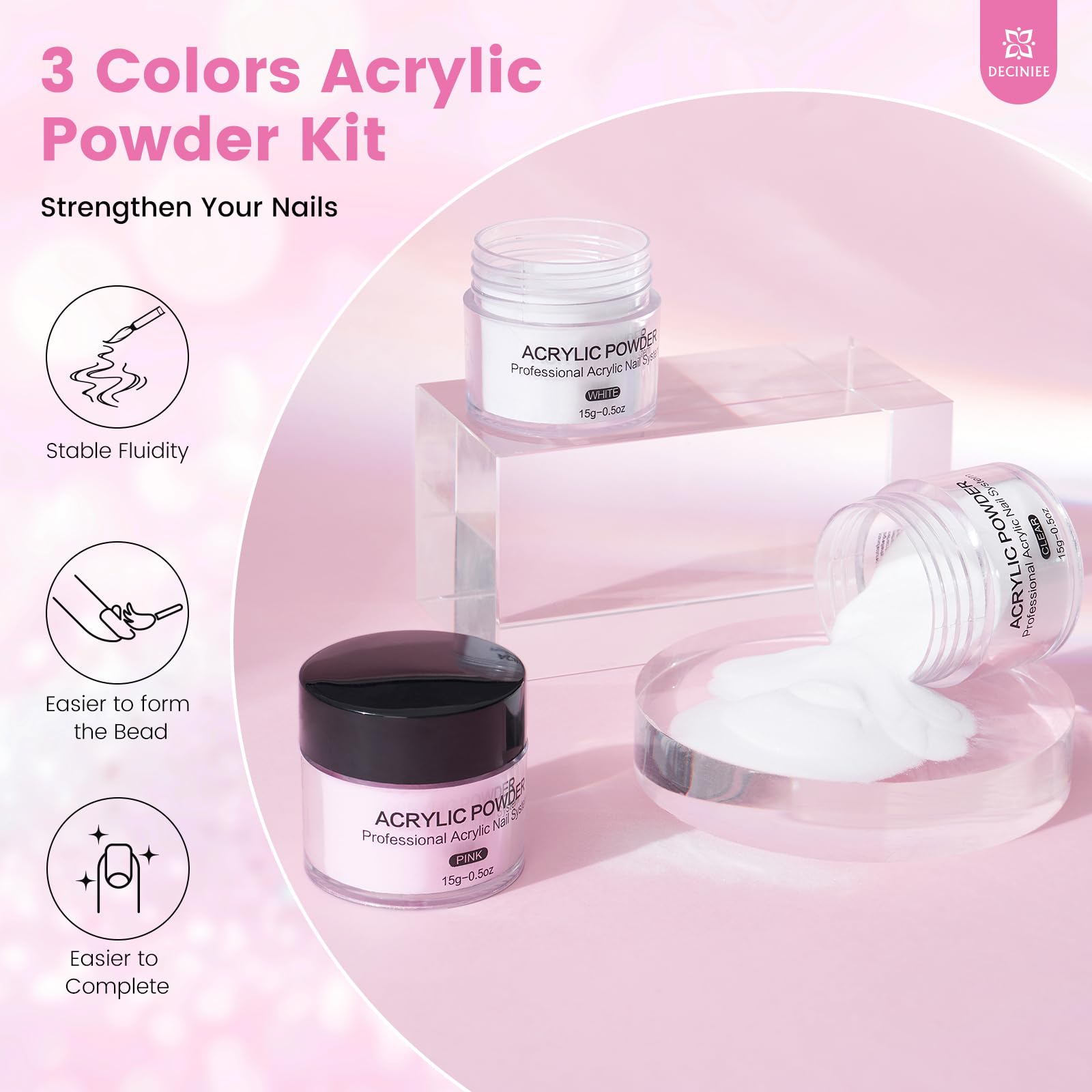 Deciniee removable acrylic tips and french tips for practice versatility