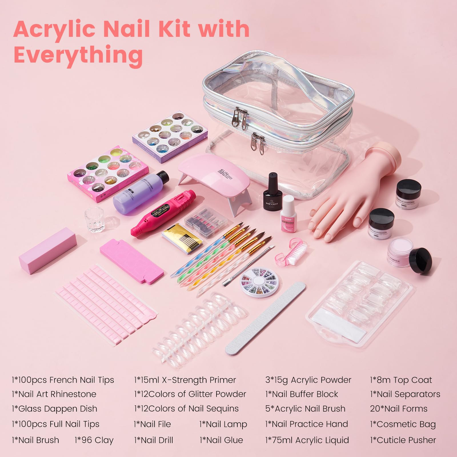 Deciniee double-layer cosmetic bag organized to keep tools and powders tidy