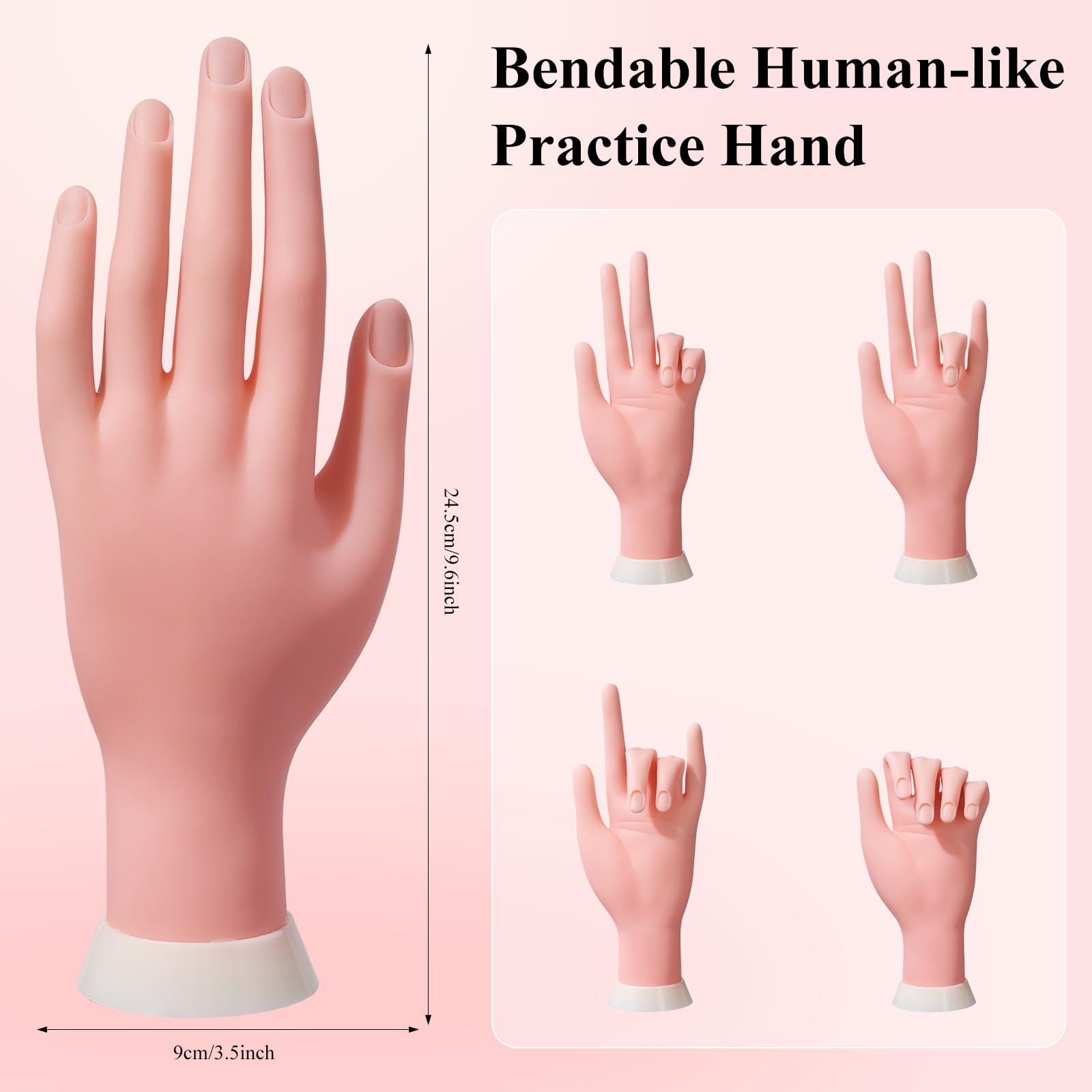 Deciniee painting pen set enables precise nail art designs on the practice hand.