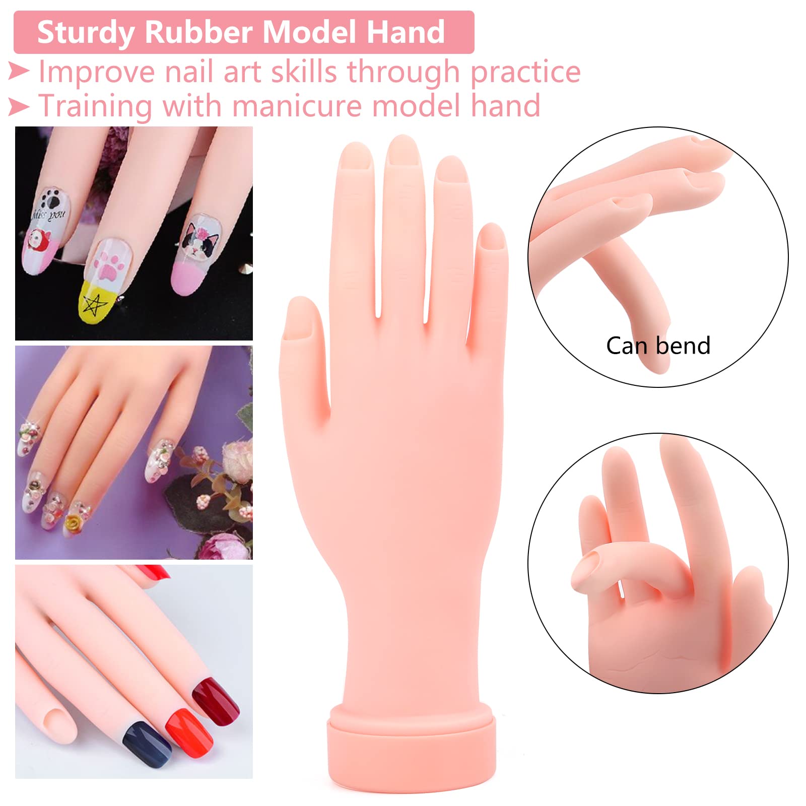 Deciniee practice hand close-up nails for precise nail art practice.