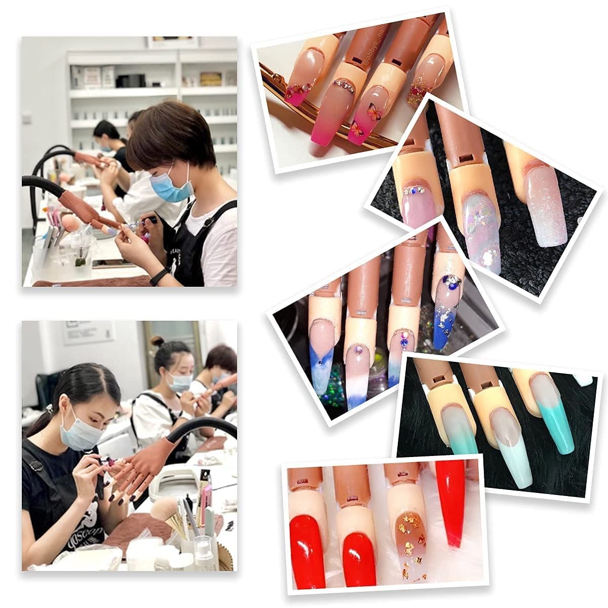 Deciniee practice hand long extension enables full-range nail art maneuvering