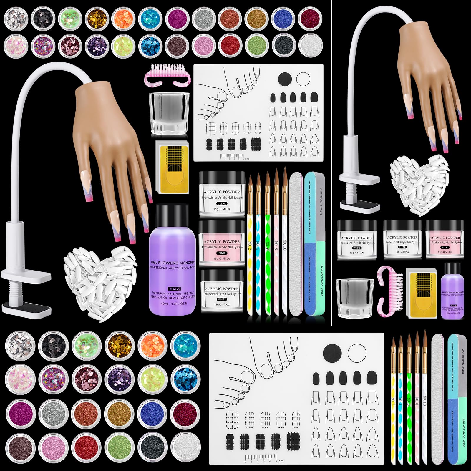 Deciniee practice hand silicone closeup for bendable finger nail art practice