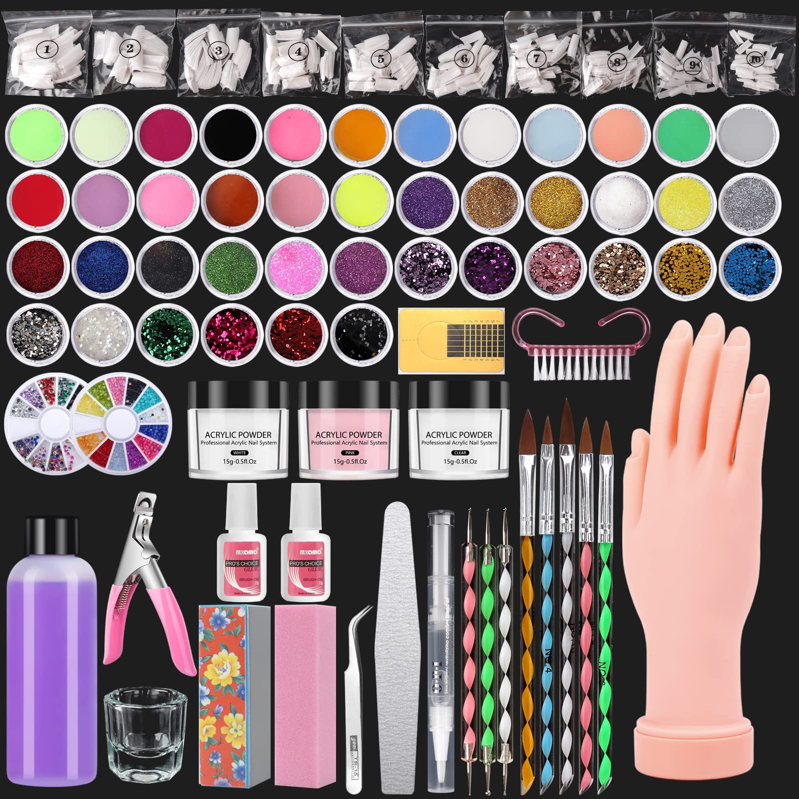 Deciniee professional acrylic nail kit practice hand ideal for at-home nail art practice.