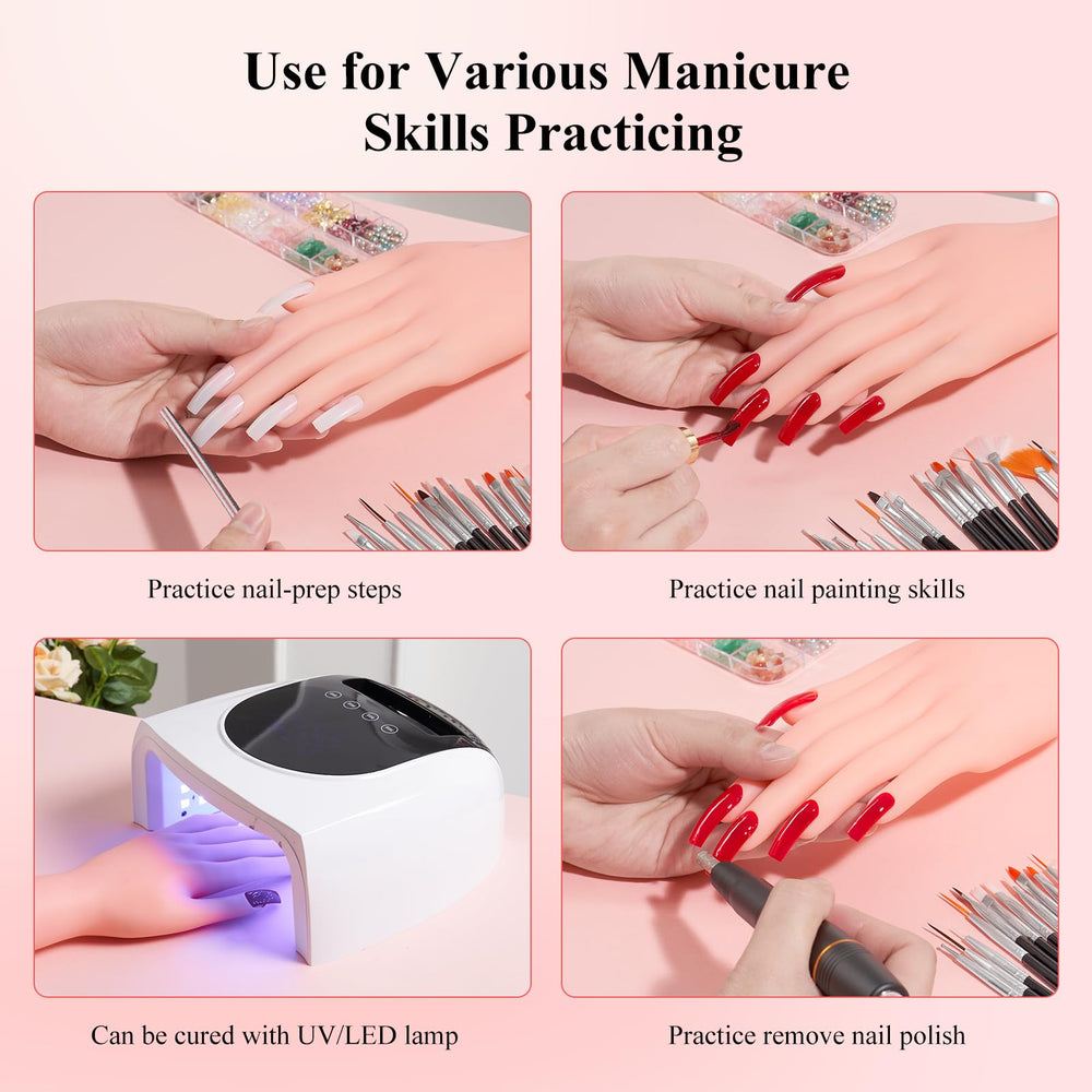 Deciniee rhinestone decoration box adds sparkle to nail art practice projects.