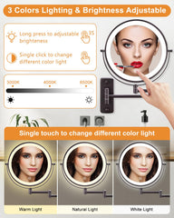 DECLUTTR 10x magnification makeup mirror for precise detail work.