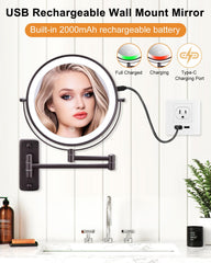 DECLUTTR 1x magnification makeup mirror for overall makeup view.