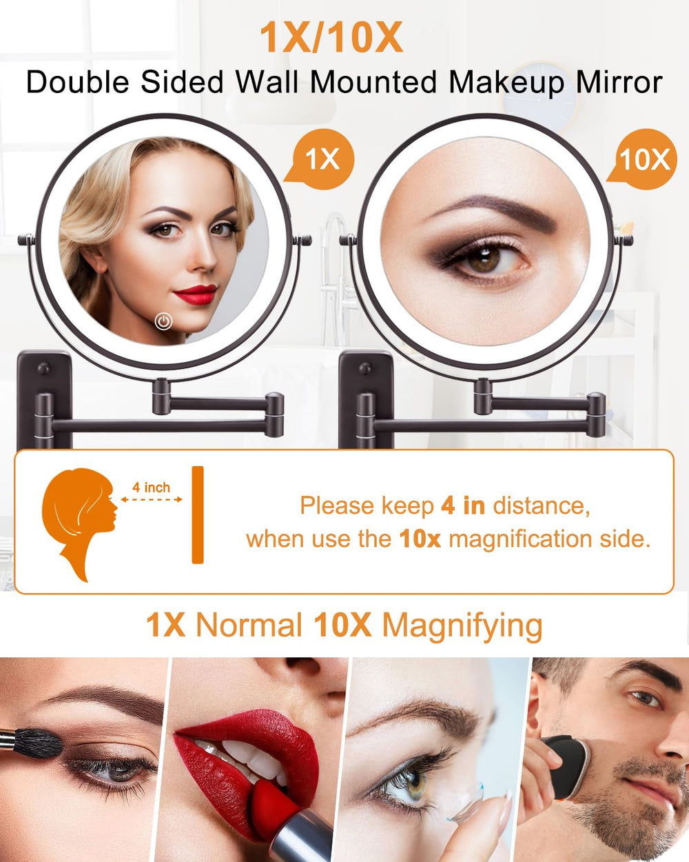 DECLUTTR lighted makeup mirror offers 3 color modes for accurate lighting.