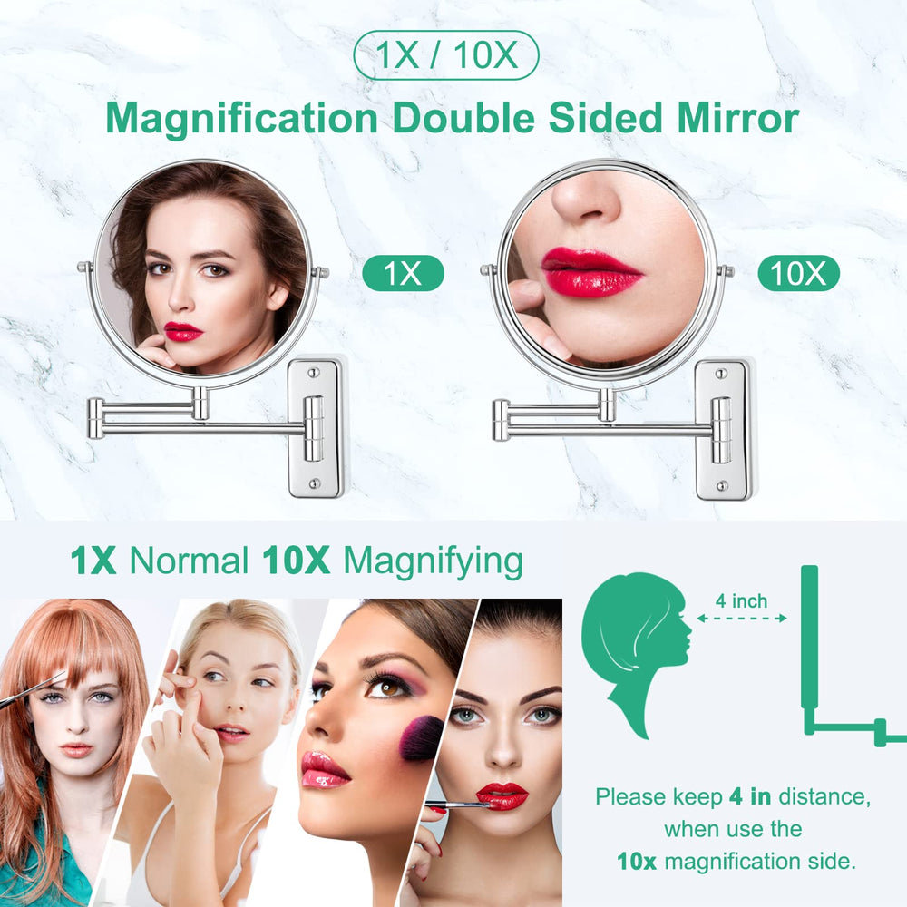 DECLUTTR mirror 360-degree swivel for finding the perfect makeup angle.