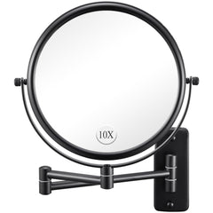 DECLUTTR wall-mounted 8-inch mirror front view for wide makeup prep.