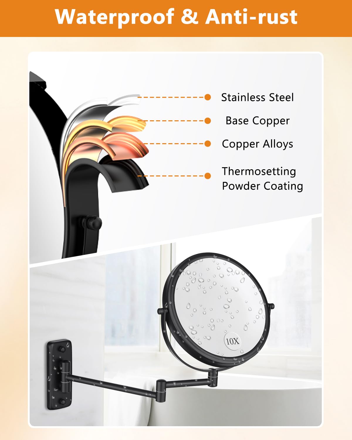 DECLUTTR wall mirror ideal for bathrooms, bedrooms, or dressing rooms.