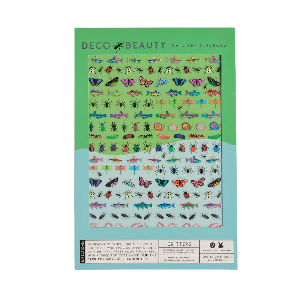 Deco Beauty Critters Nail Stickers pack shows playful designs for easy DIY manicures.