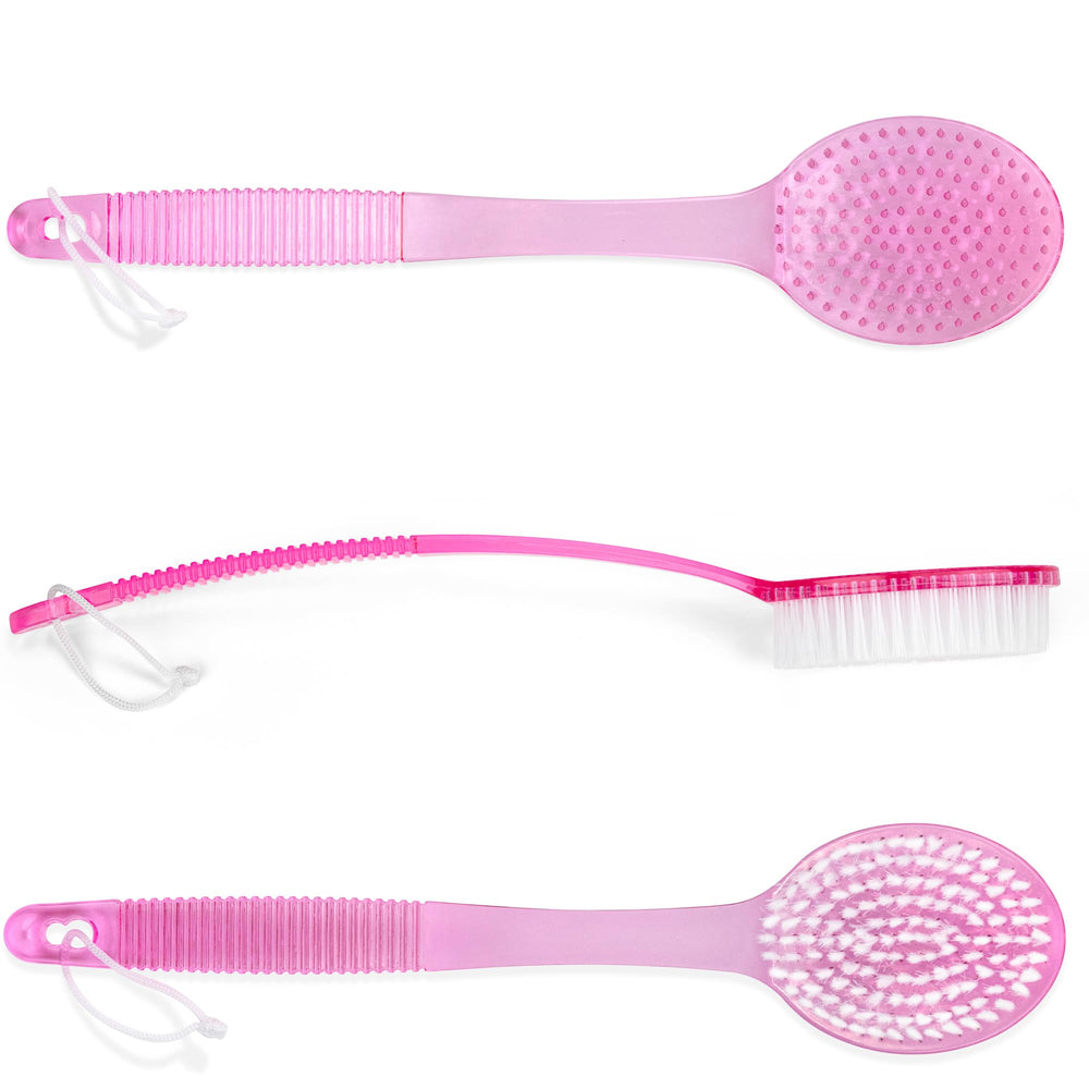 DecorRack bath brush bristles close-up show durable fibers for thorough body cleansing.