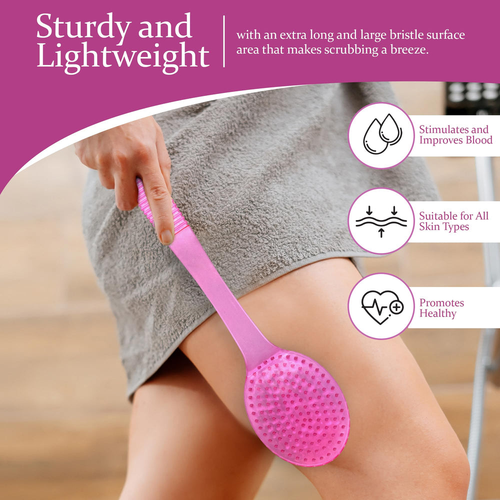 DecorRack long-handle brush supports efficient self-care routines in the shower.