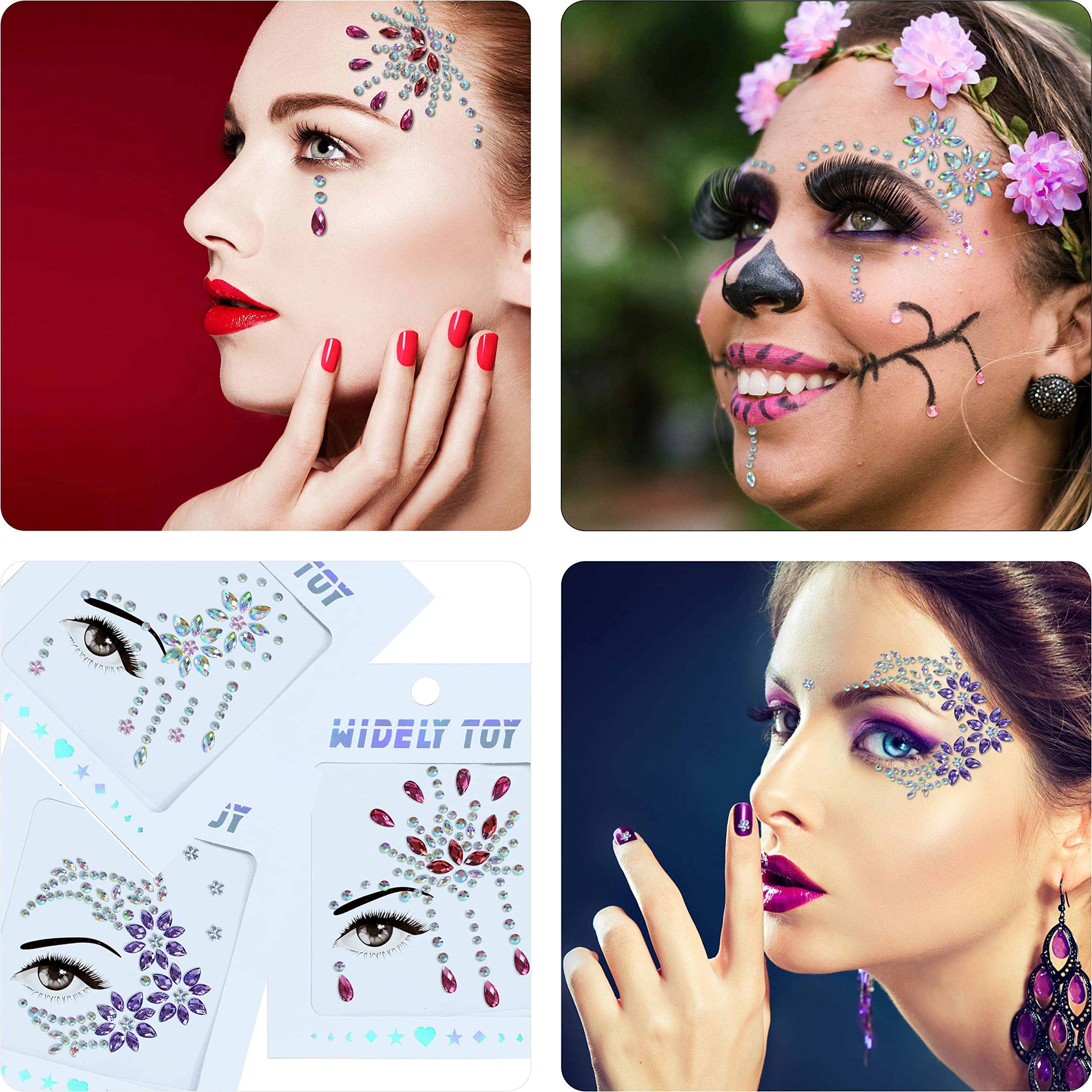 DECOYARDOO glitter kit shows easy peel-and-stick body art application