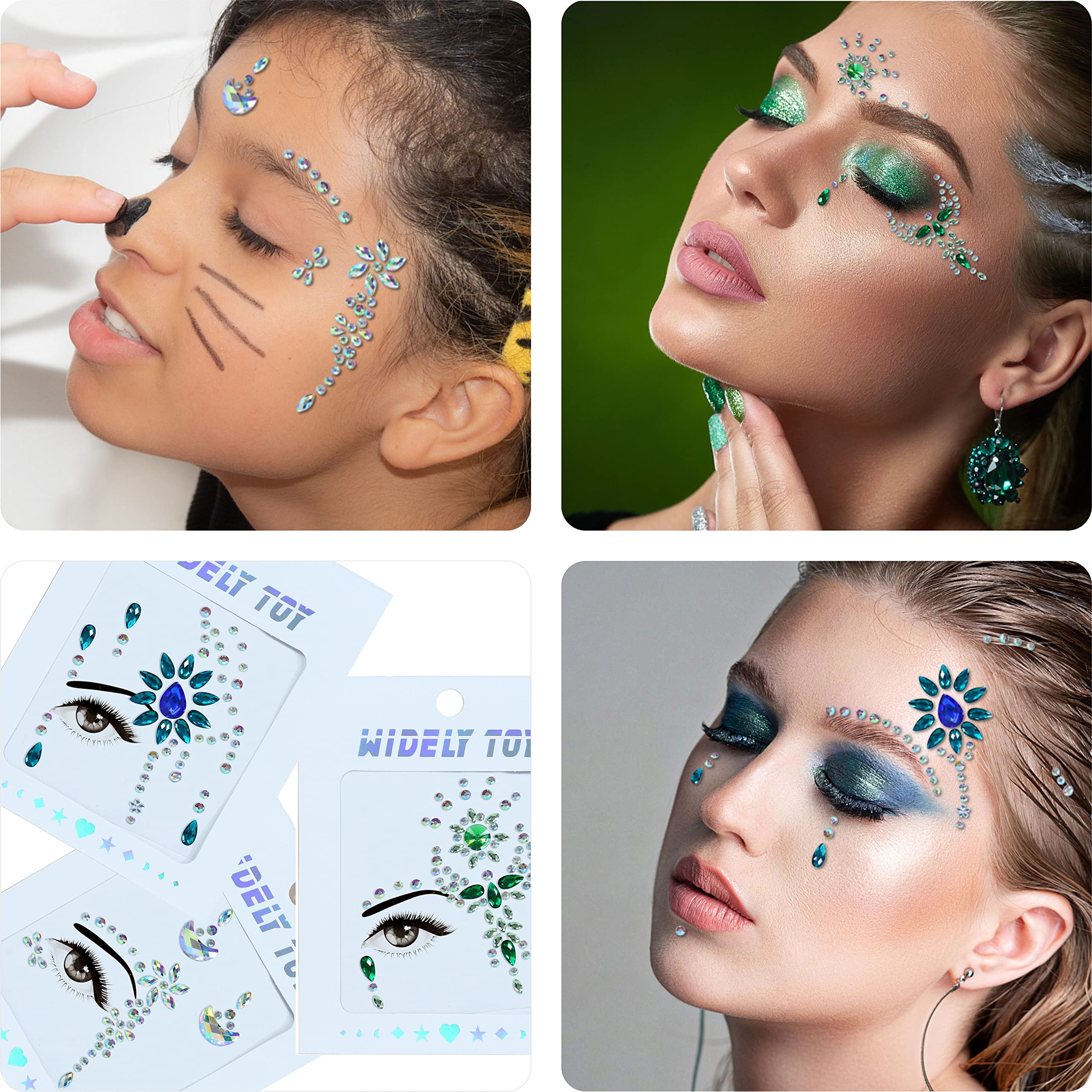 DECOYARDOO eye gems worn as decorative accents for cosplay and rave outfits