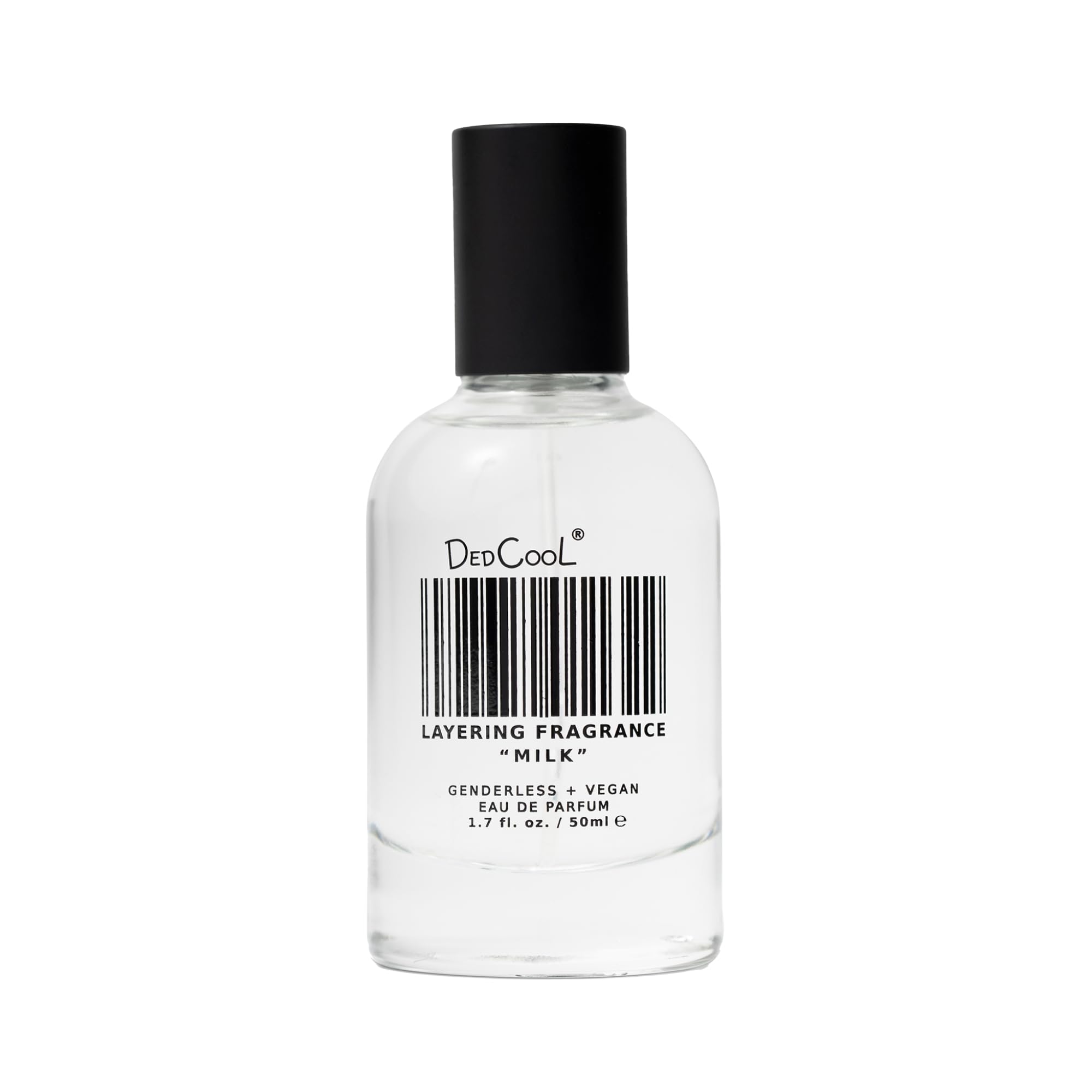 DedCool Milk Eau de Parfum bottle close-up demonstrates sleek, all-day confidence.
