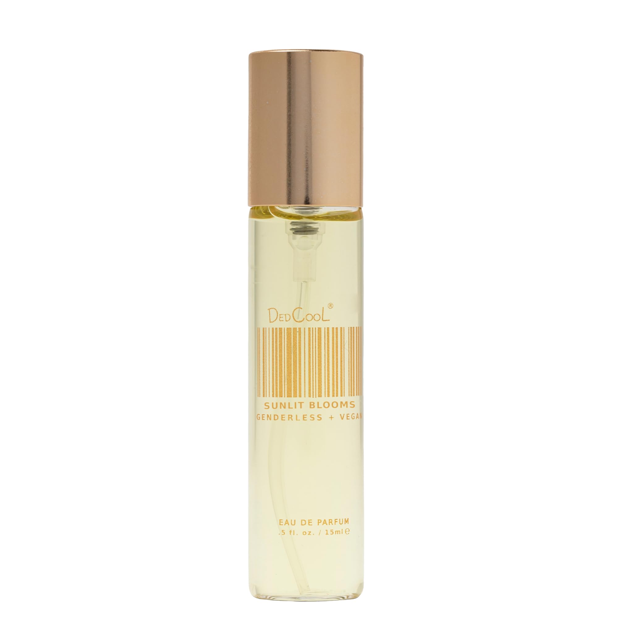 DedCool Sunlit Blooms bottle closeup highlights orange blossom for daytime freshness