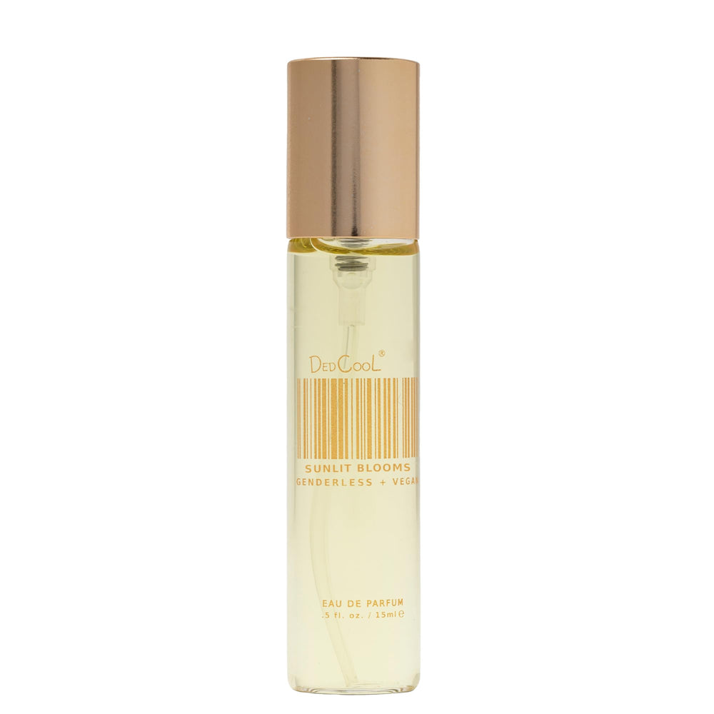 DedCool Sunlit Blooms bottle closeup highlights orange blossom for daytime freshness