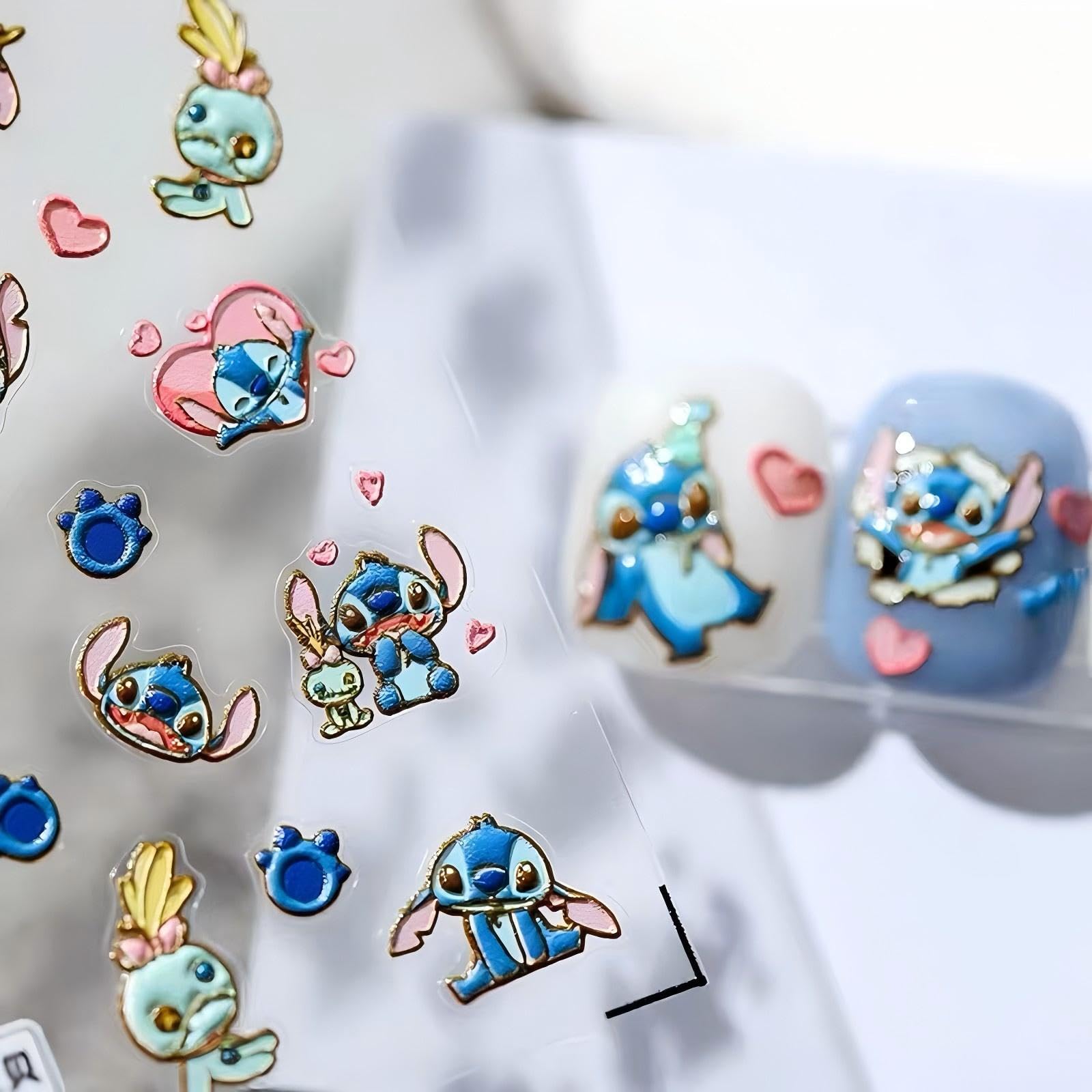 Dedyel 5D embossed nail stickers variety reveals 50+ elements for playful, personalized manis.