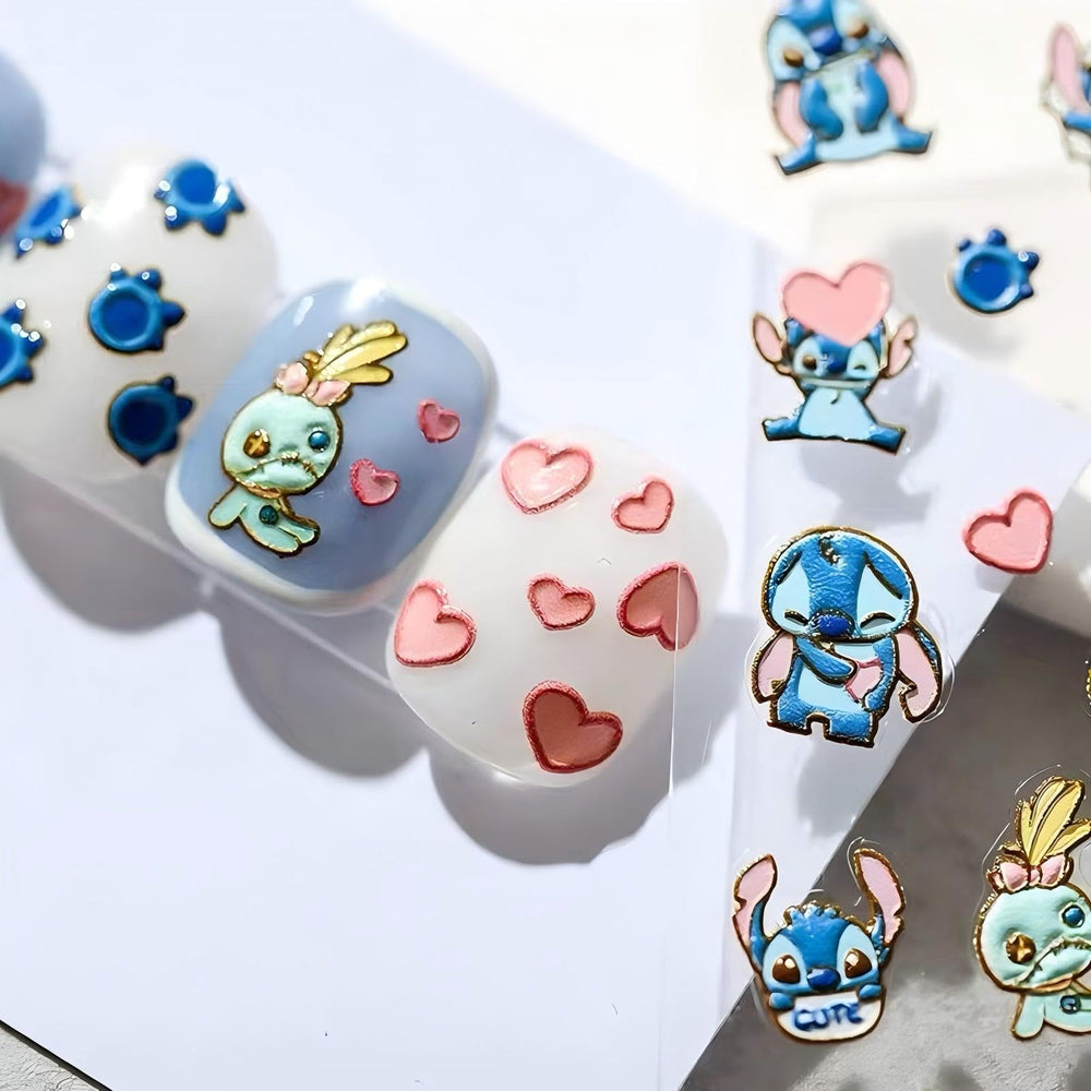 Dedyel nail art stickers with pop designs offering bold, cute cartoon accents for nails.