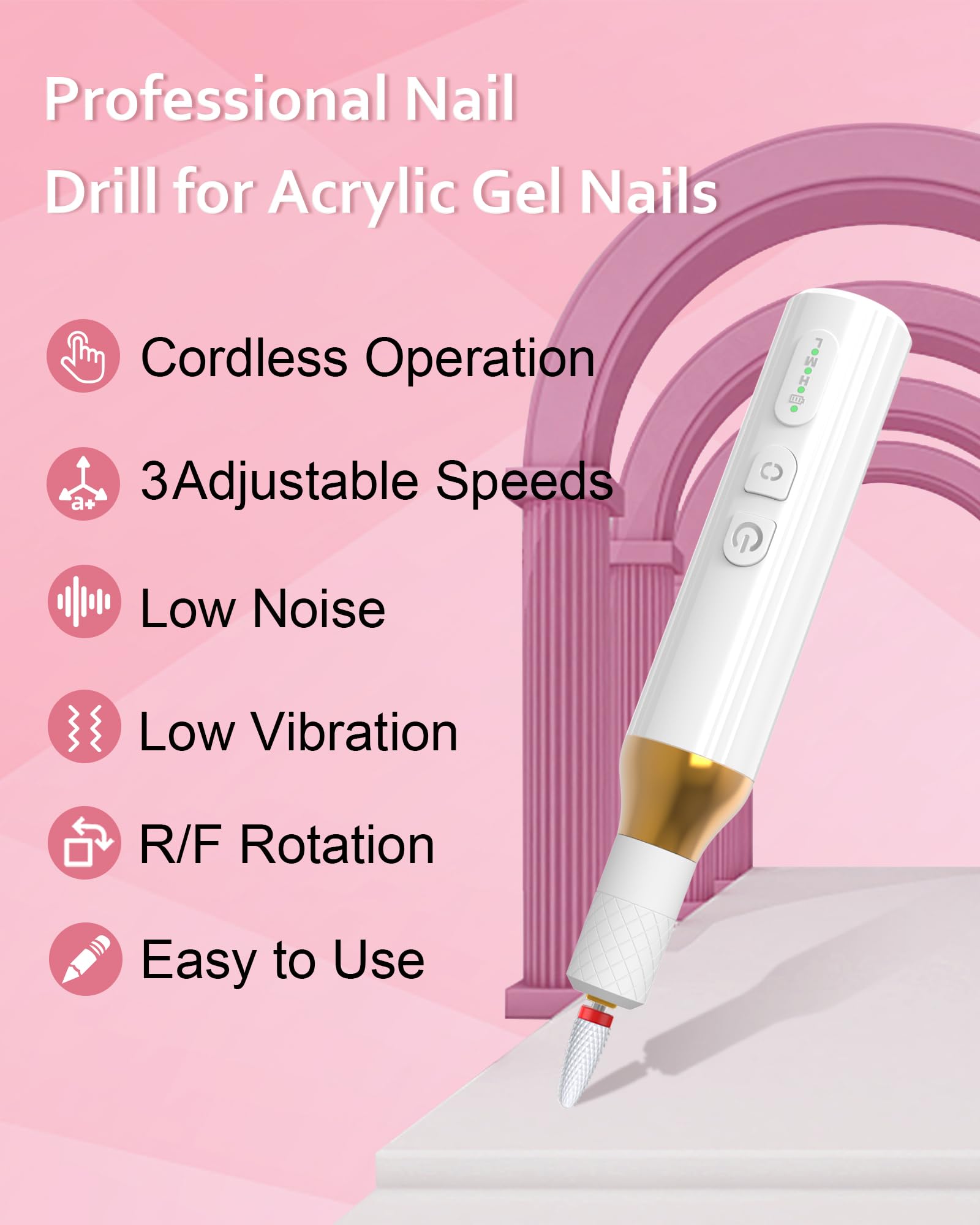 DEEHENK nail drill portable pen shape for on-the-go manicures
