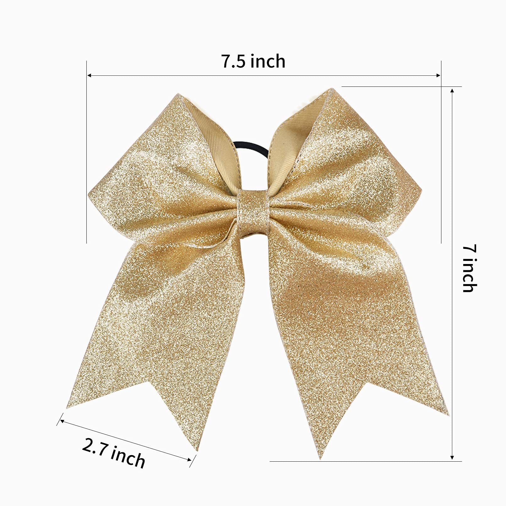 DEEKA glitter bow close-up highlights shimmering gold finish for standout routines
