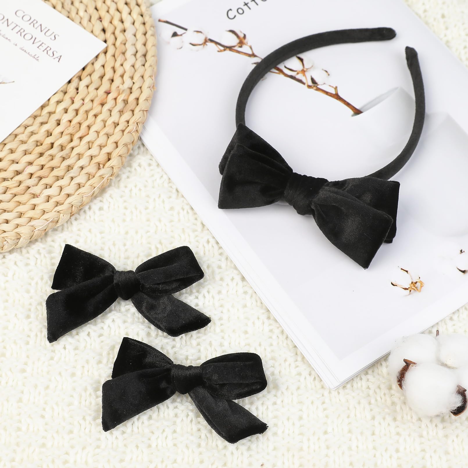 DEEKA Girls in velvet bows paired with uniforms for refined style