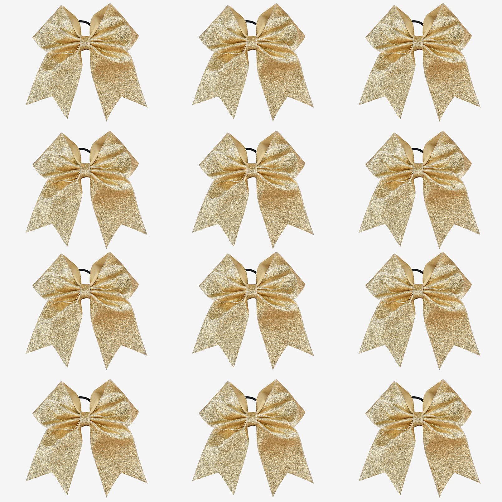 DEEKA glitter cheer bow 7 inch gold ensemble adds on-stage sparkle