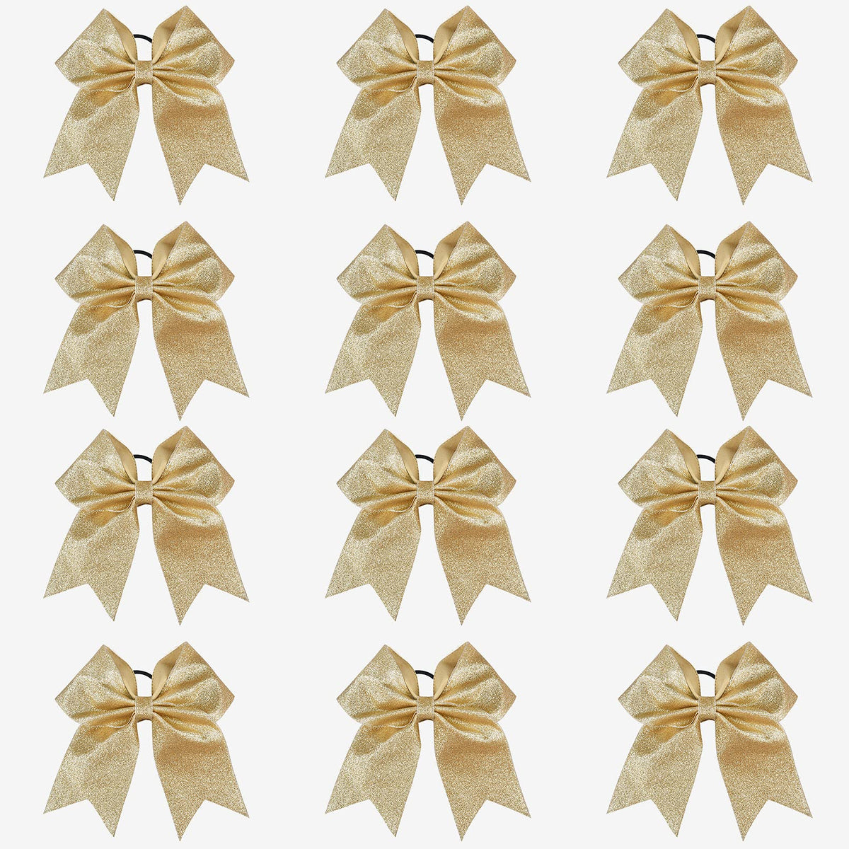 DEEKA glitter cheer bow 7 inch gold ensemble adds on-stage sparkle