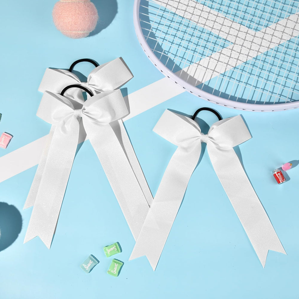 DEEKA handmade cheer bows for teens emphasize vivid white color and pride