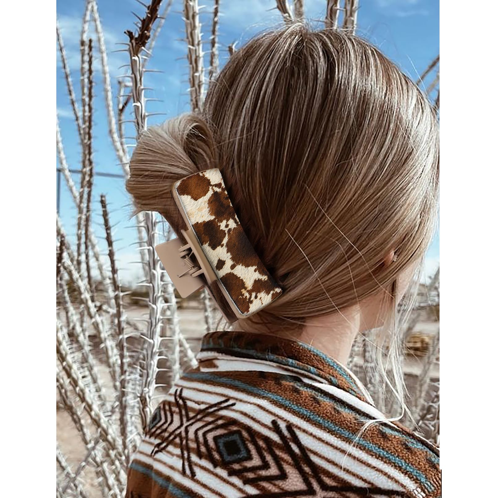 DEEKA 4-inch hair claw in action for thick hair hold